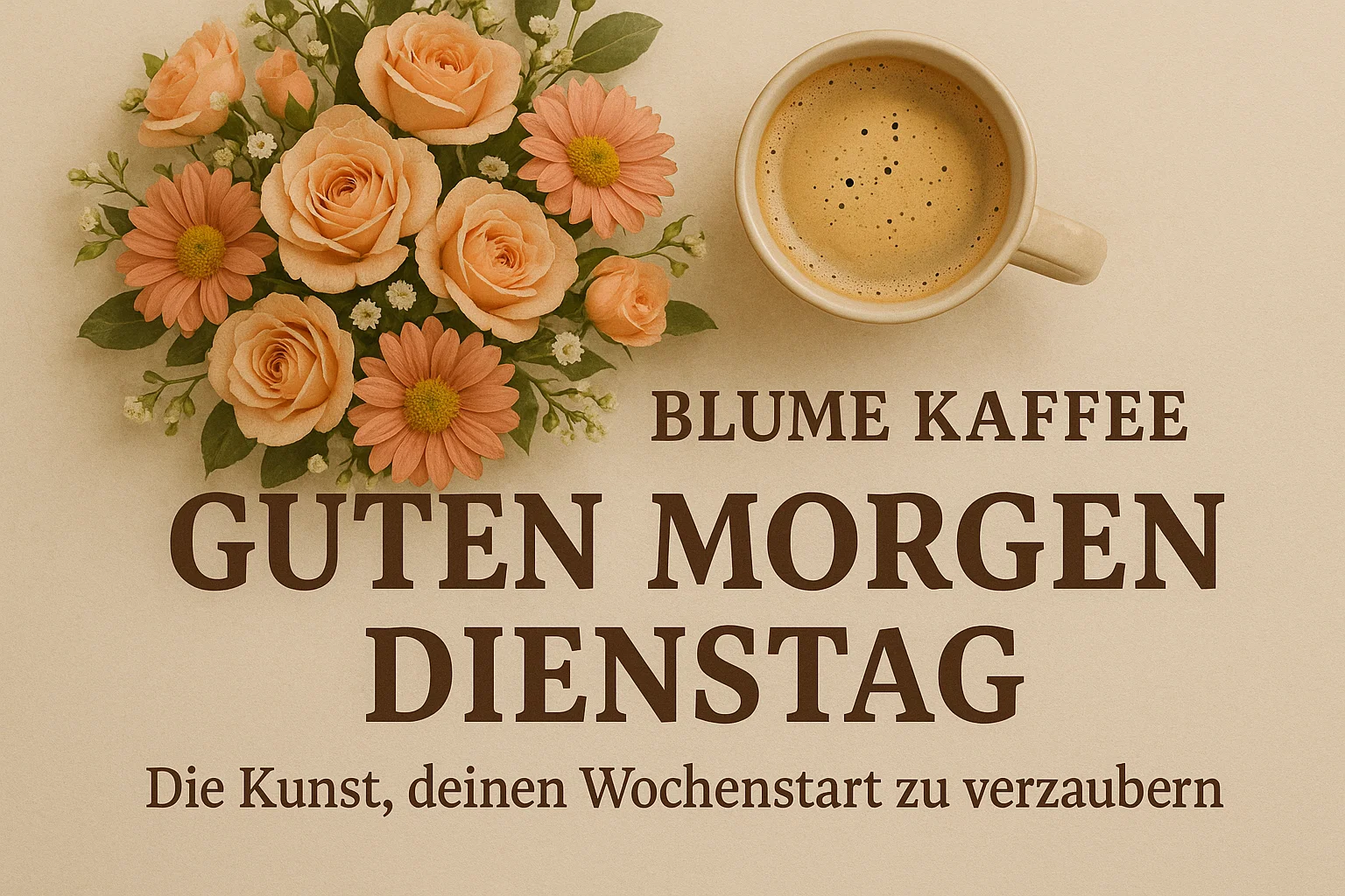 Blume Kaffee Guten Morgen Dienstag: Die Kunst, deinen Wochenstart zu verzaubern