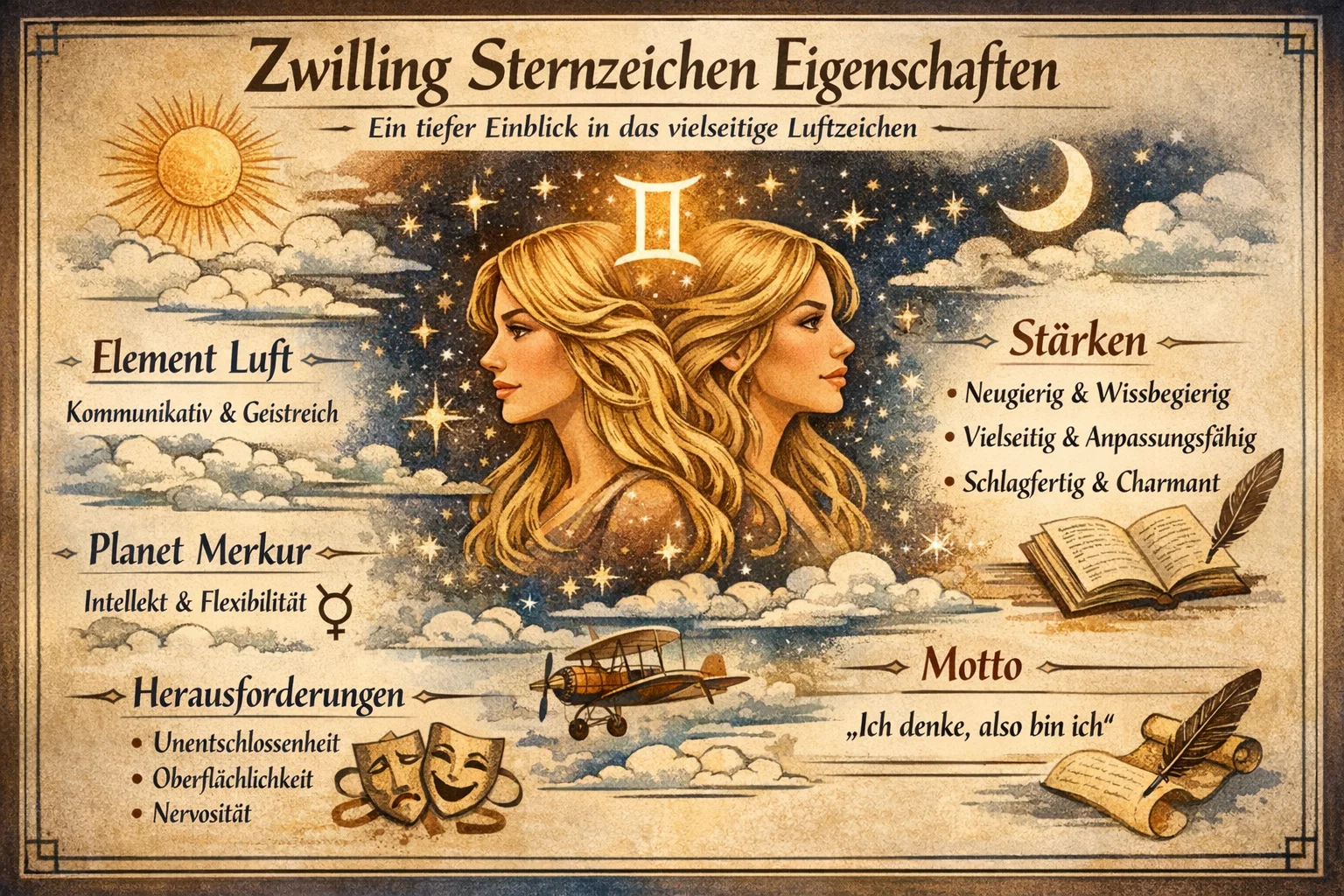Zwilling Sternzeichen Eigenschaften: Ein tiefer Einblick in das vielseitige Luftzeichen