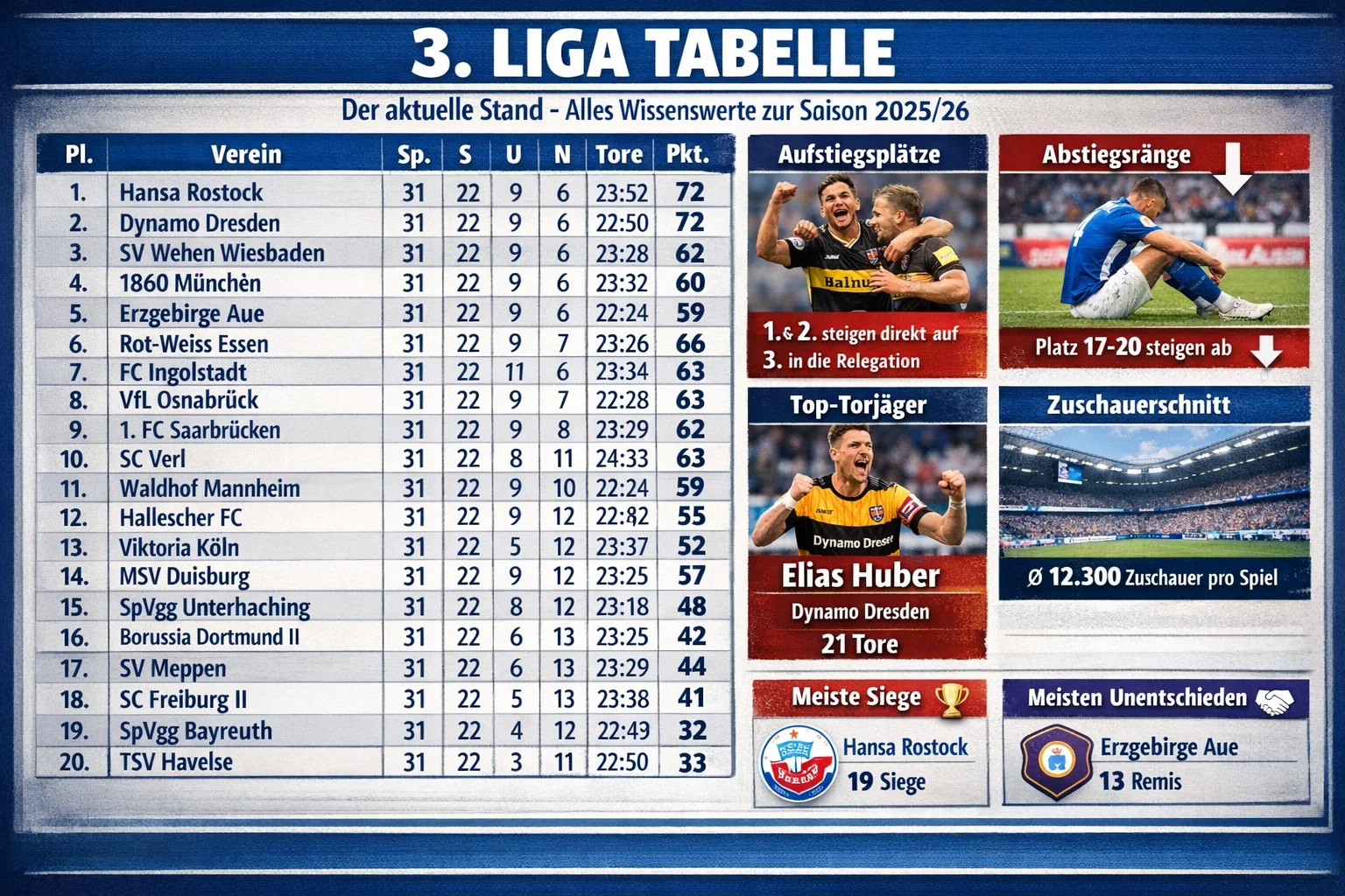 3. Liga Tabelle: Der aktuelle Stand alles Wissenswerte zur Saison 2025/26