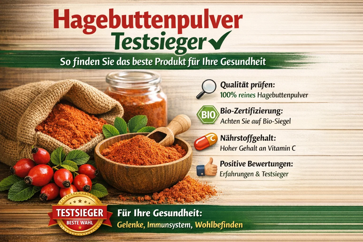 Hagebuttenpulver Testsieger – So finden Sie das beste Produkt für Ihre Gesundheit