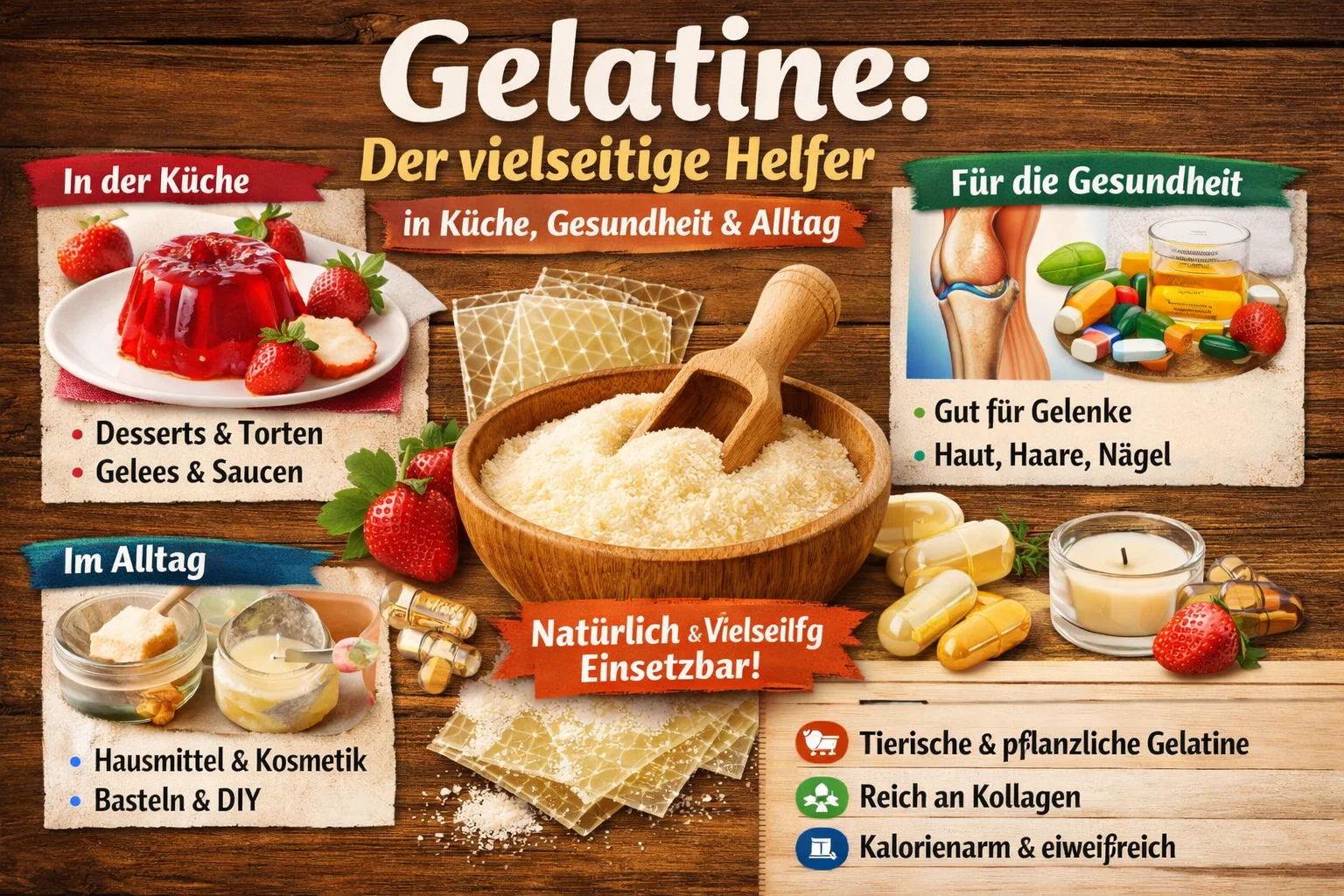 Gelatine: Der vielseitige Helfer in Küche, Gesundheit Alltag