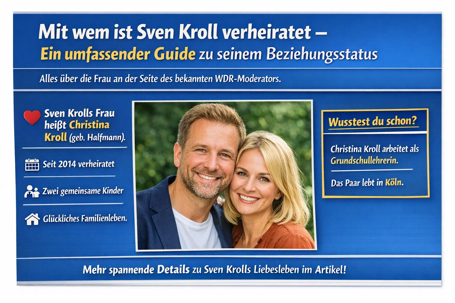 Mit wem ist Sven Kroll verheiratet – Ein umfassender Guide zu seinem Beziehungsstatus