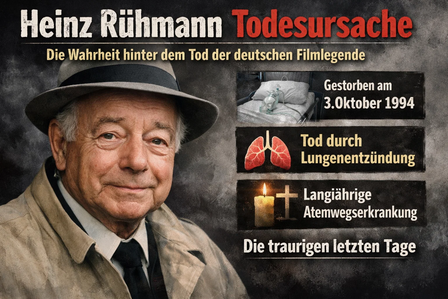 Heinz Rühmann Todesursache – Die Wahrheit hinter dem Tod der deutschen Filmlegende